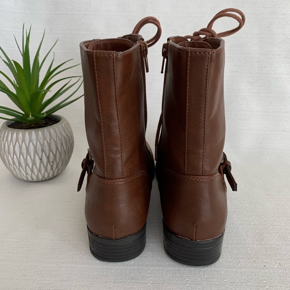 a.n.a. Brown Faux Leather lace Up Boots Woman’s 7.5M - Picture 8 of 12